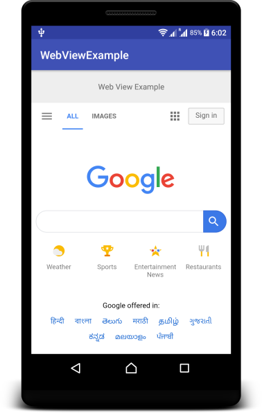 Android WebView Example