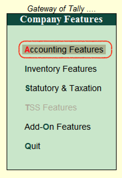 Accounting Features - F11