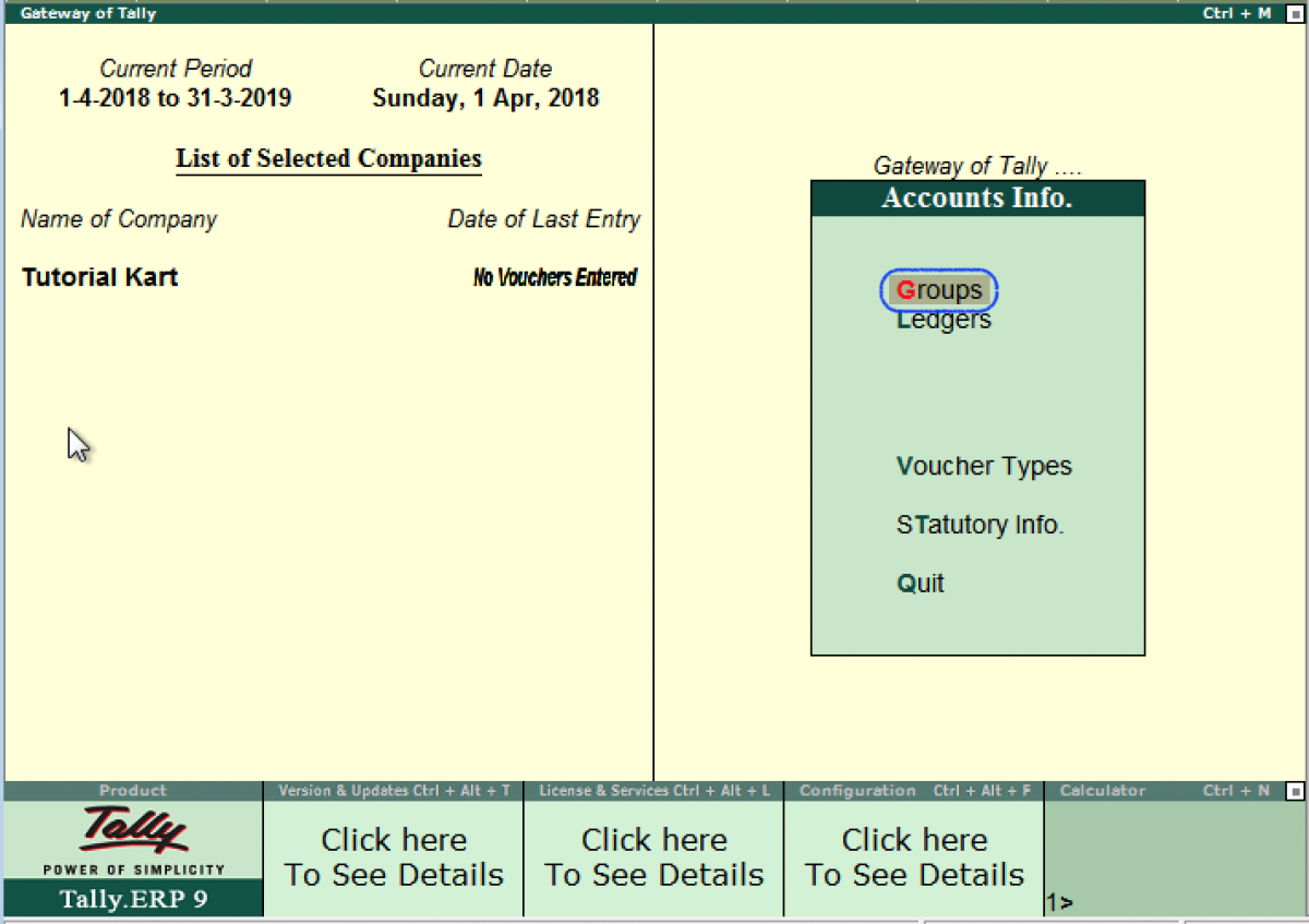 How to Create Group in Tally and How to Alter & Display TutorialKart