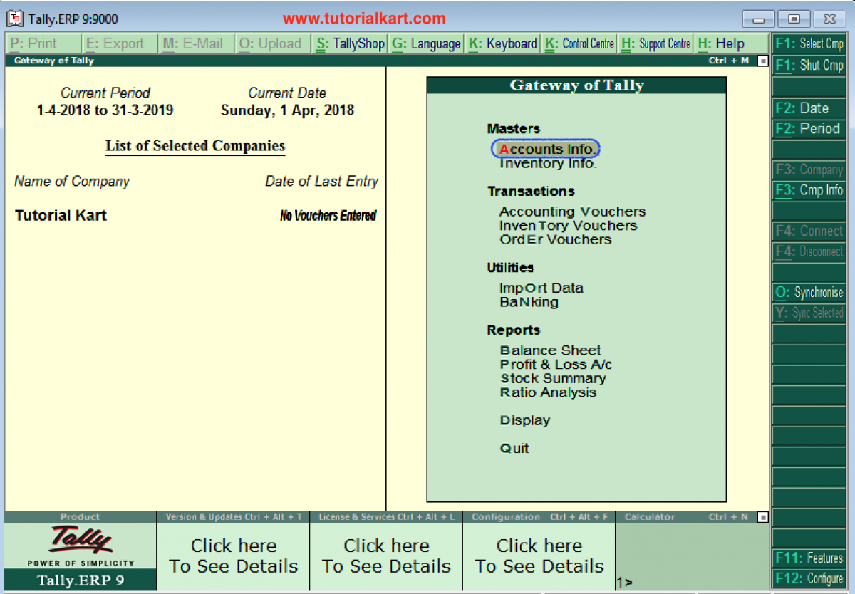 account book report in tally