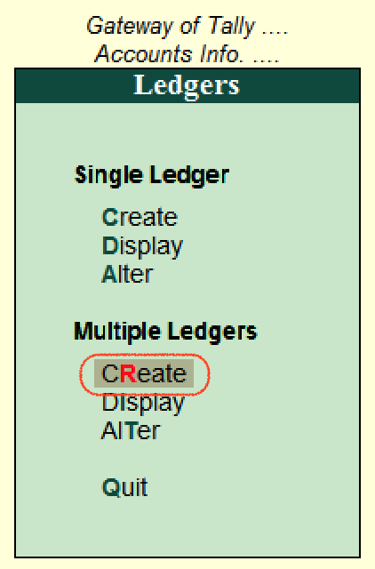 Create multiple ledgers