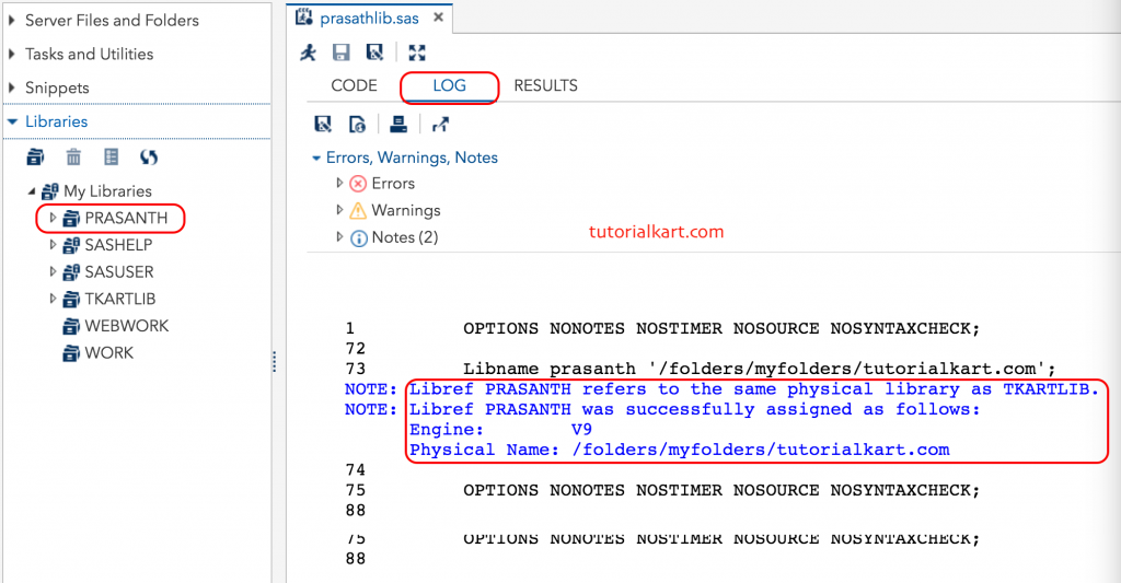 Creating SAS library using Libname statement