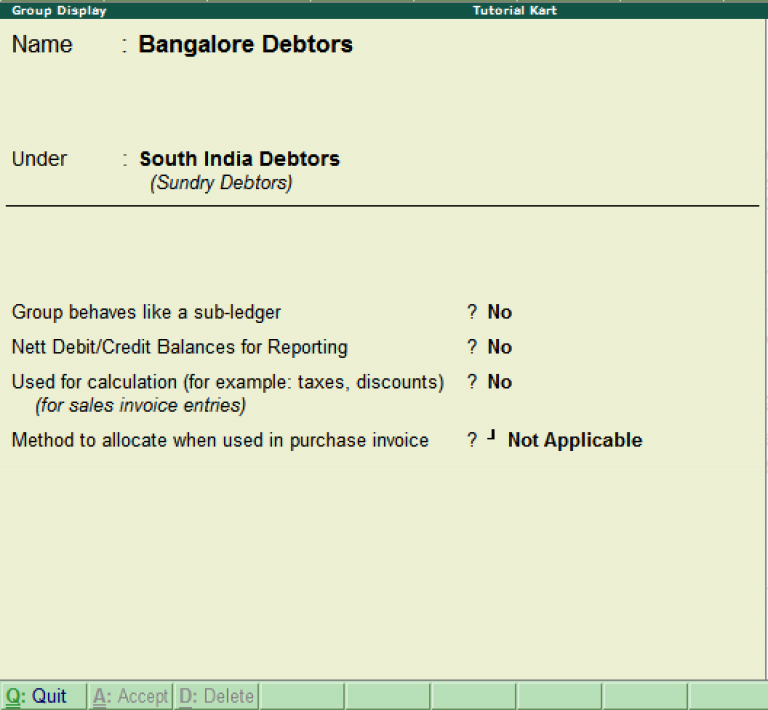How to Create Group in Tally and How to Alter & Display TutorialKart