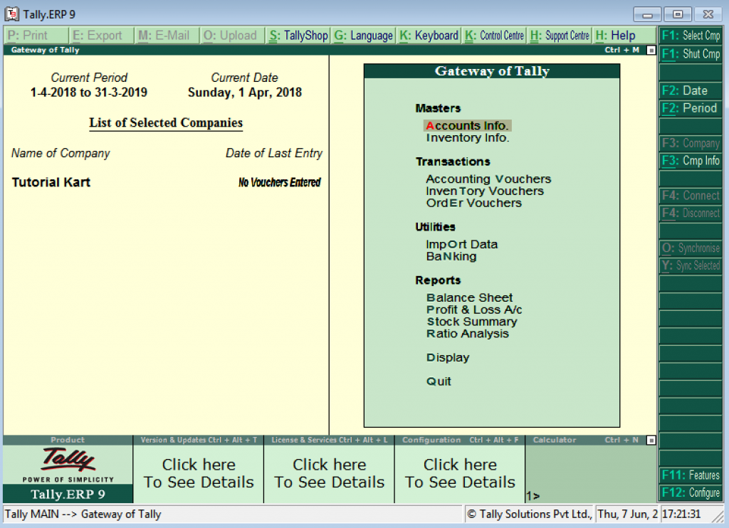 How To Start Tally ERP 9 Software On Computer TutorialKart