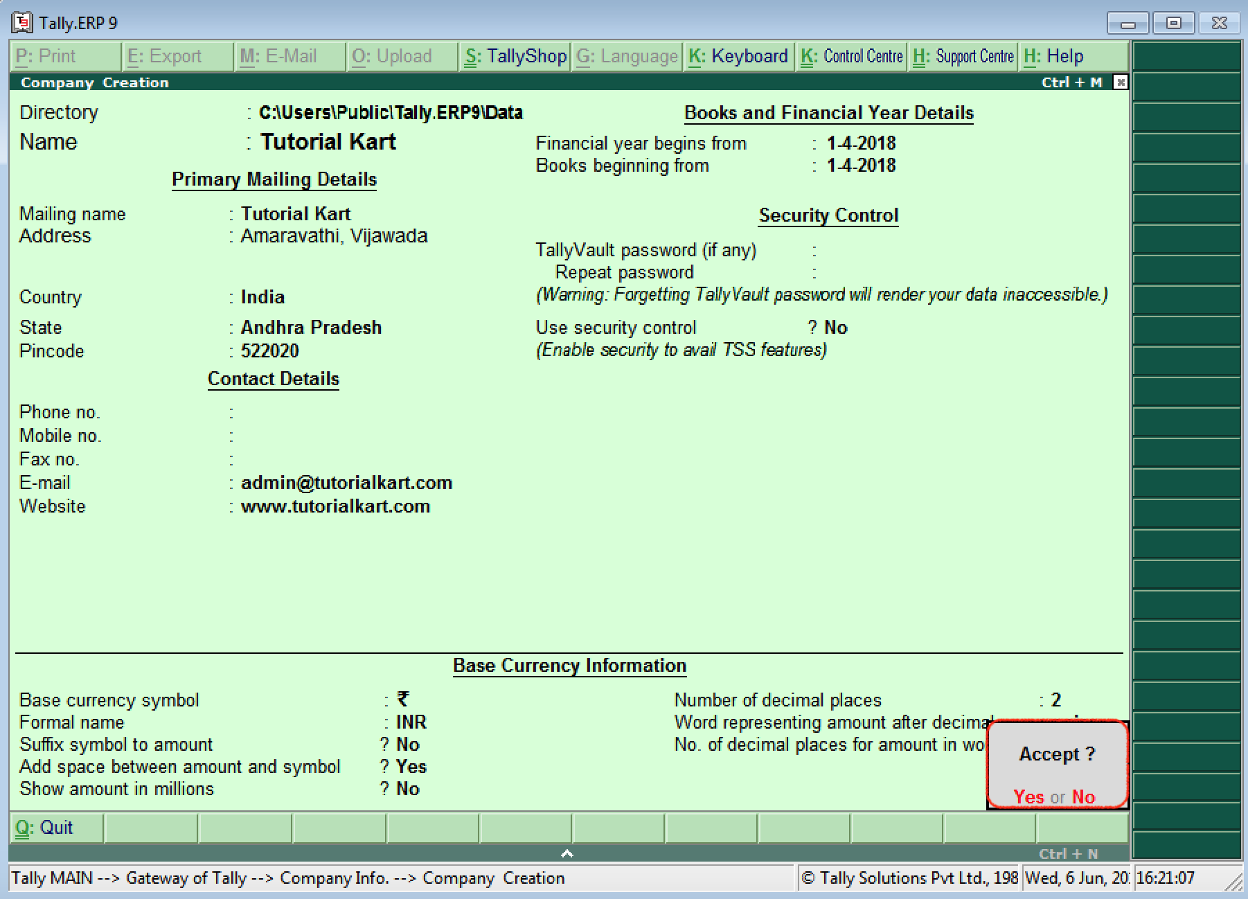 gst practical assignment in tally erp 9