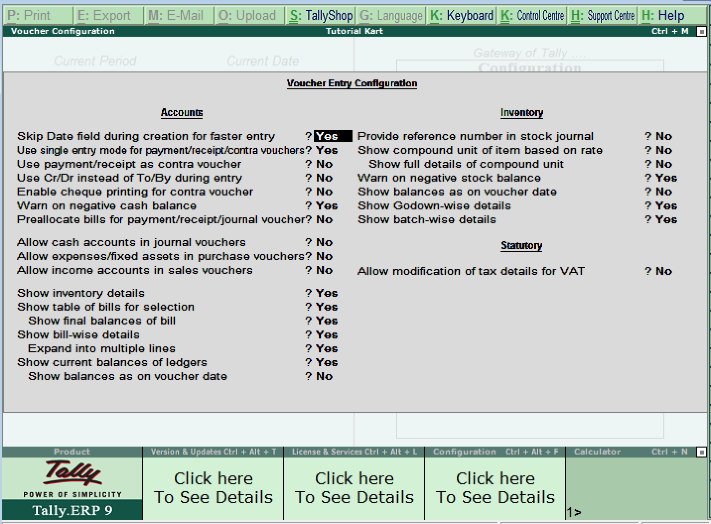 Invoice : Order Entry Configuration in Tally