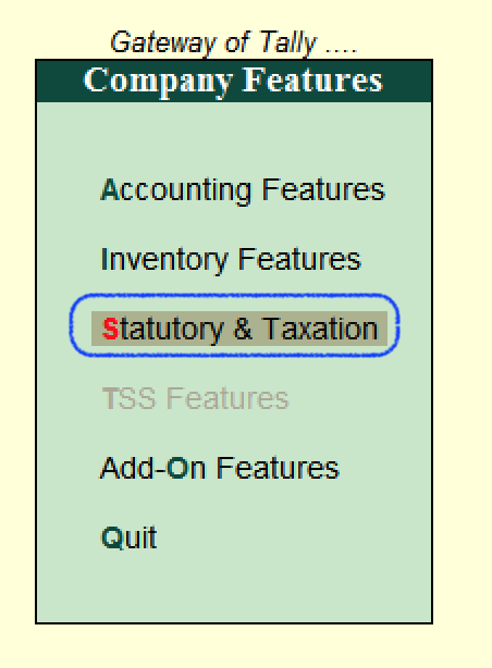 Statutory and Taxation in Tally