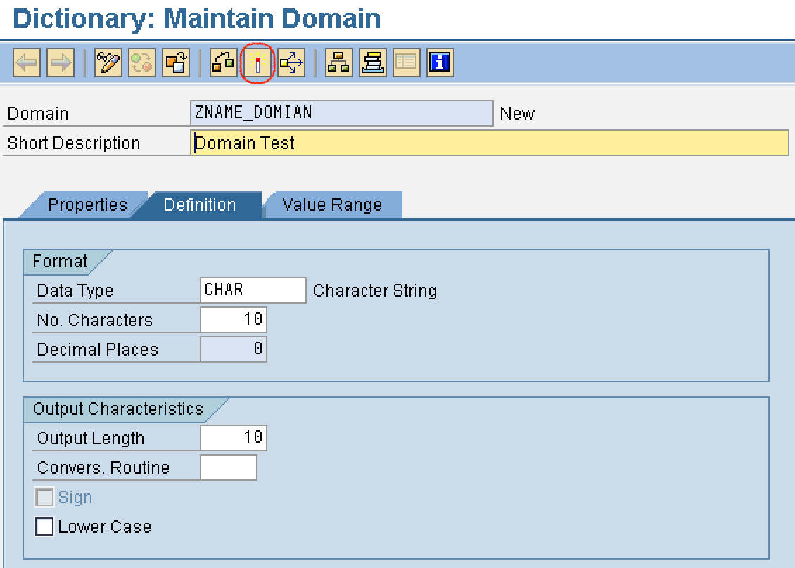 Activate domain in SAP ABAP