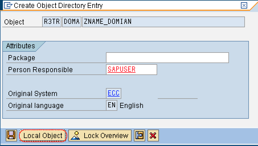 Local Object SAP ABAP