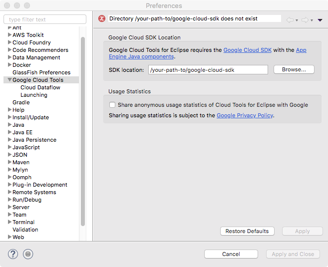 Deploy JEE applications in Google Cloud