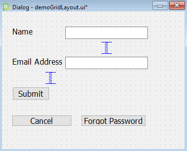 Grid and Form Layouts in Qt5 Python