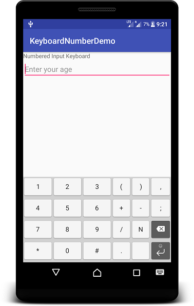 Android Keyboard input type phone