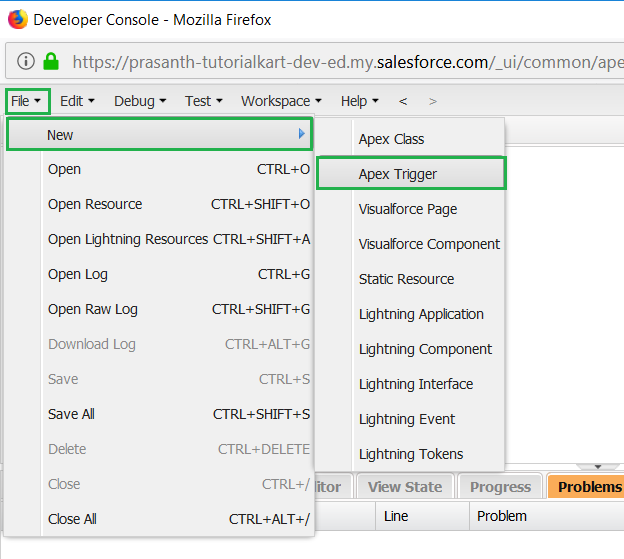 Create new Apex Trigger in Salesforce