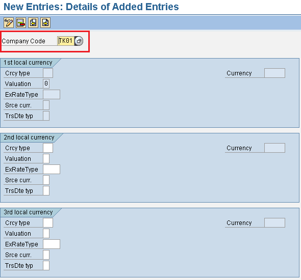 Define Currencies of Leading Ledger new entries