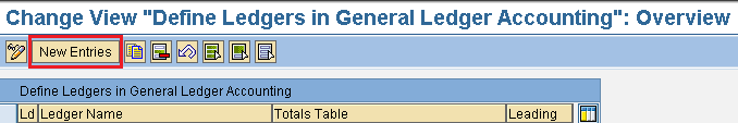 define new ledgers for general ledger accounting in SAP