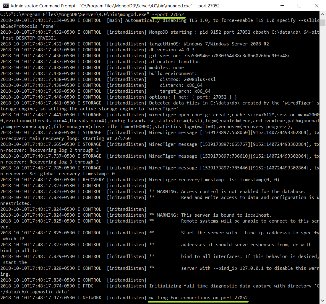 Change Default MongoDB Port