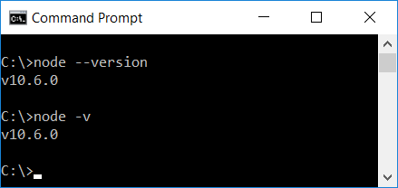 Check Node Version in Windows