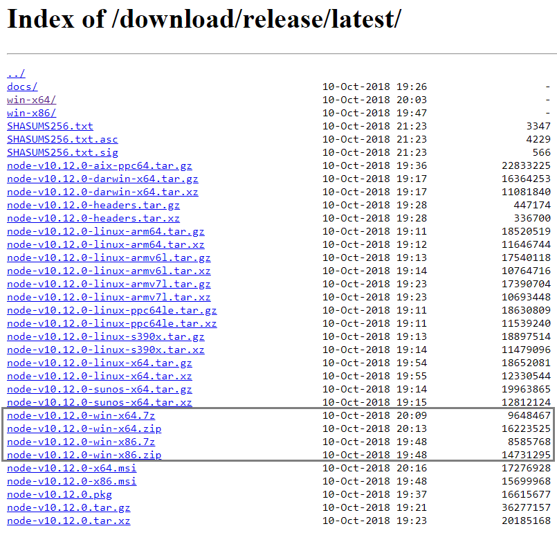 Node.js Latest Releases Download
