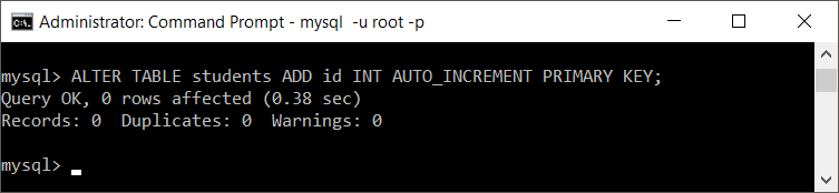 MySQL add column to table