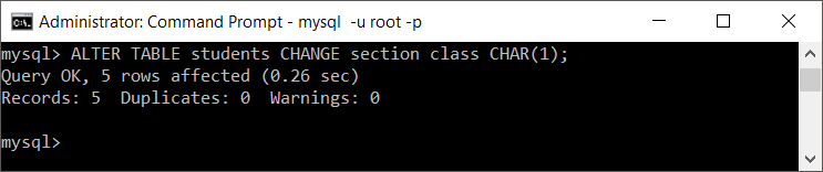 MySQL Change Column Name