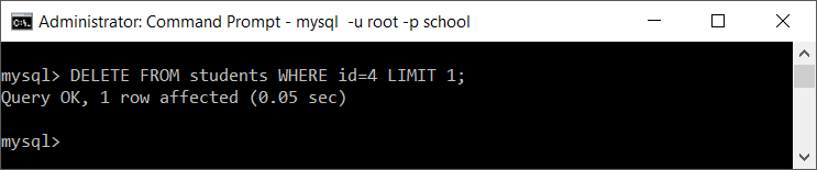 mysql detele from table where criteria limit 1