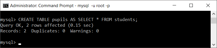 MySQL Duplicate Table with Structure and Data