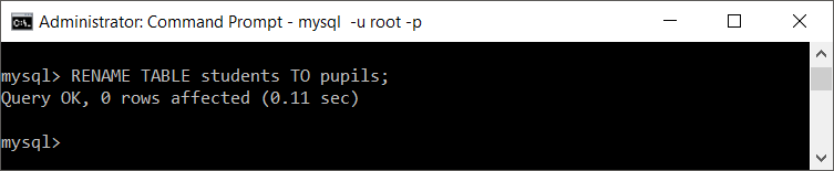 MySQL rename table