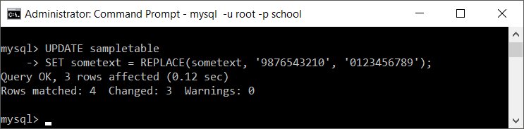 mysql replace old string with new string in column