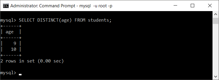 MySQL SELECT DISTINCT values of a column