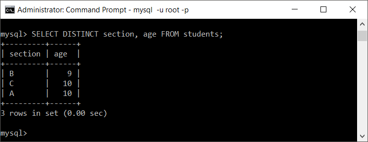 MySQL SELECT DISTINCT values of multiple colulmns