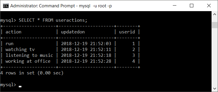 mysql update timestamp when row is updated