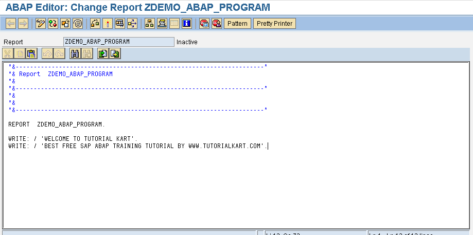 SAP ABAP Demo Program