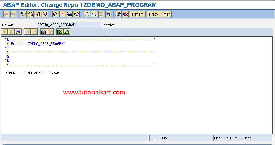 SAP ABAP Program Editor