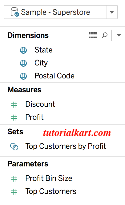 Tableau Data window