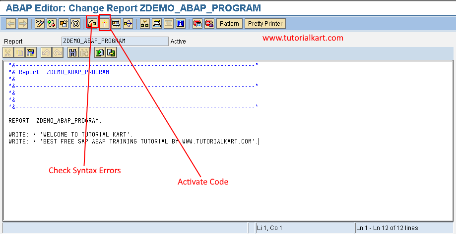 check ABAP program errors