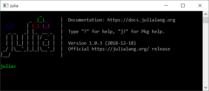 Julia command prompt