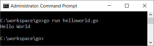 run go lang program in command prompt