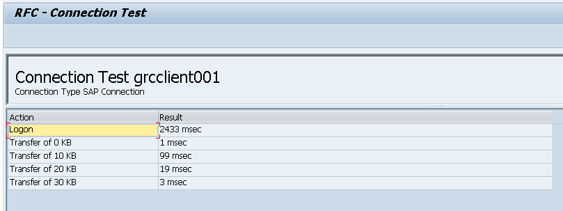 RFC connection test