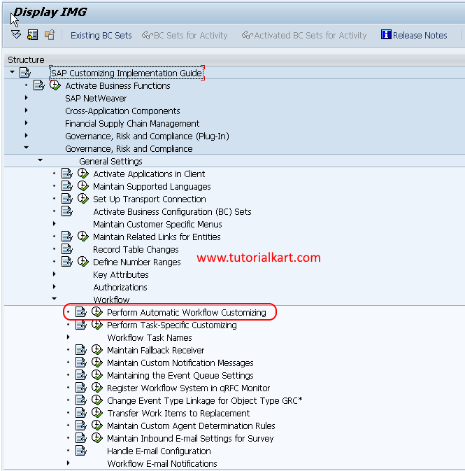 SAP GRC Perform Automatic Workflow Customizing path