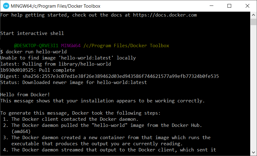 Docker Terminal - Run Command