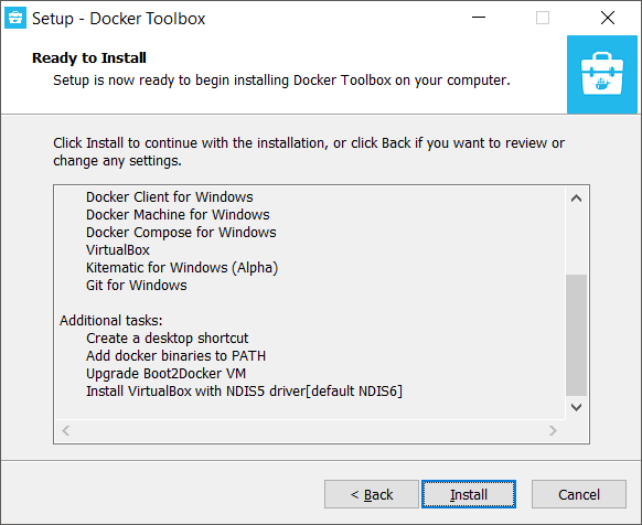 Docker Toolbox - Ready to Install