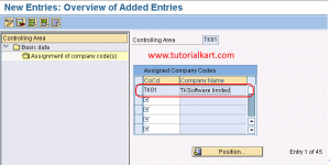assignment of company code to controlling area