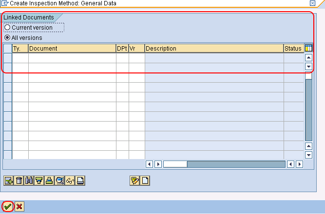 Create inspection method link document