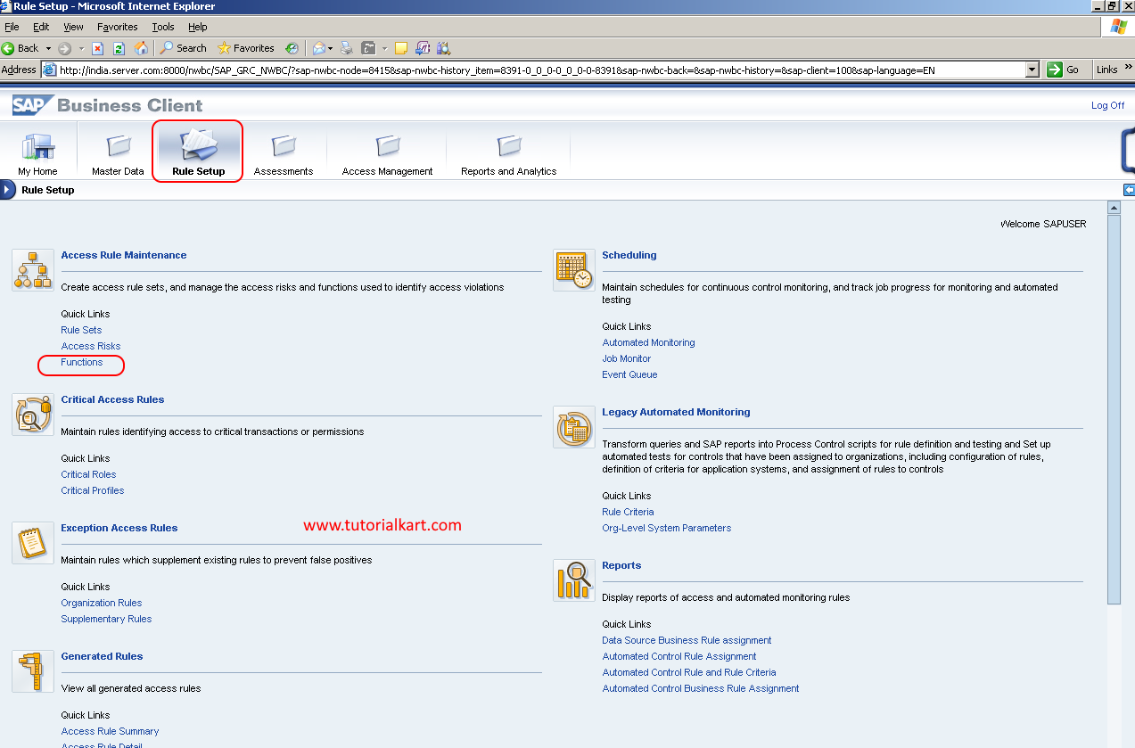 SAP GRC - Access Rule Maintenance functions