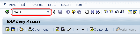 SAP GRC NWBC transaction code