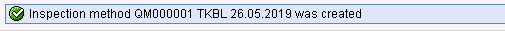 inspection method created in SAP QM
