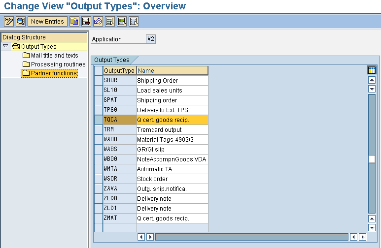partner functions for output determination in SAP QM
