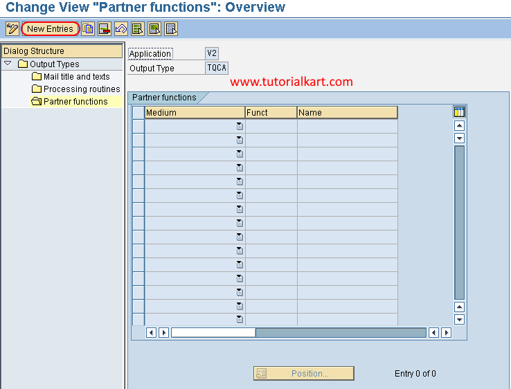 partner functions new entries in SAP QM