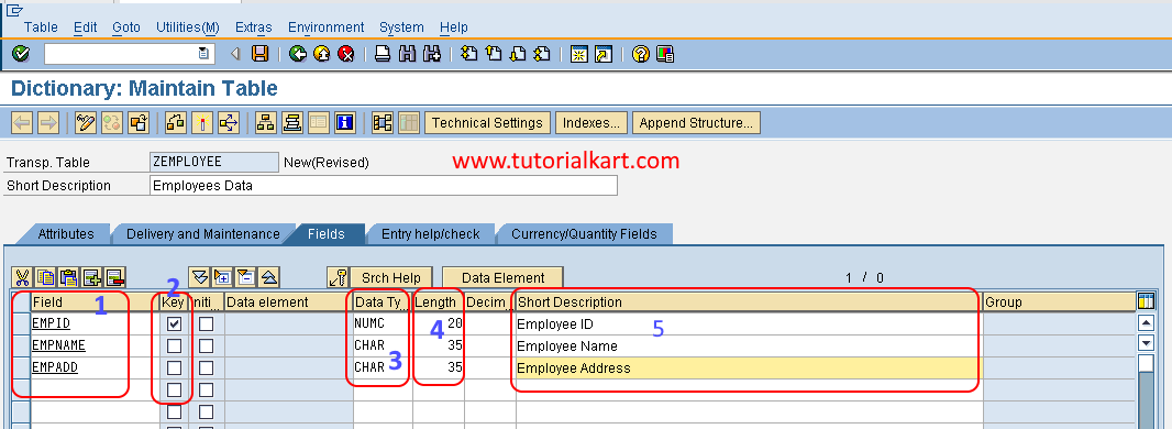 How to Create database table in SAP ABAP