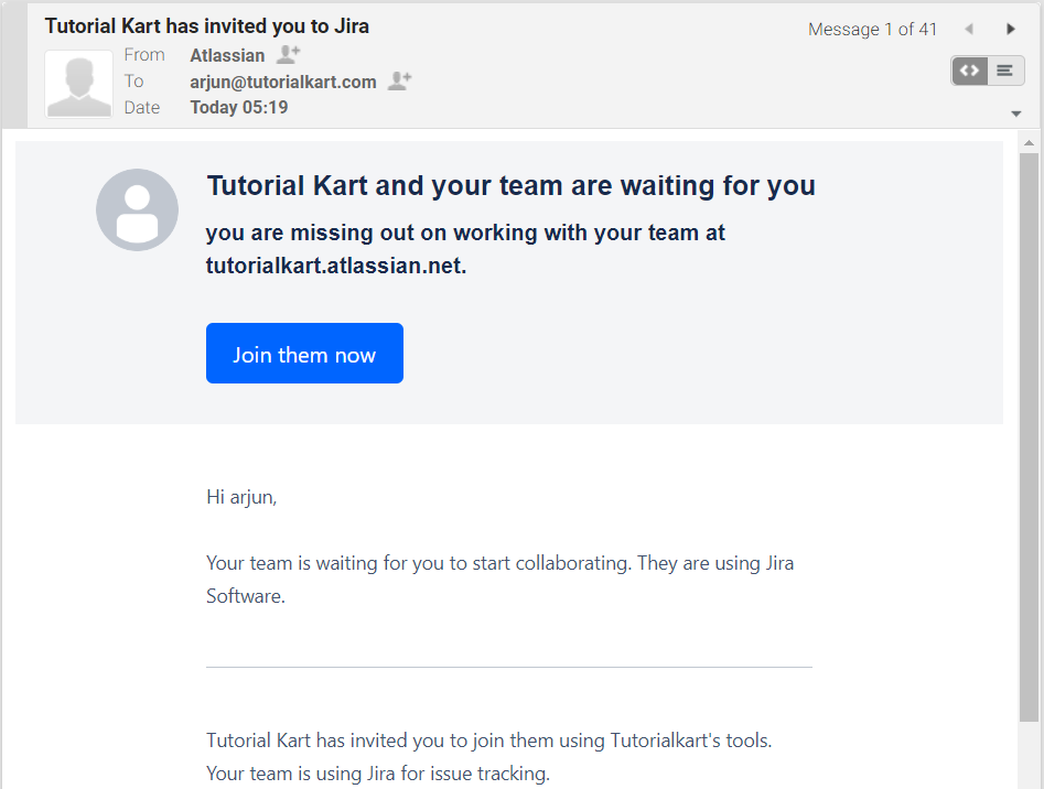 JIRA - Add People - Email Invitation